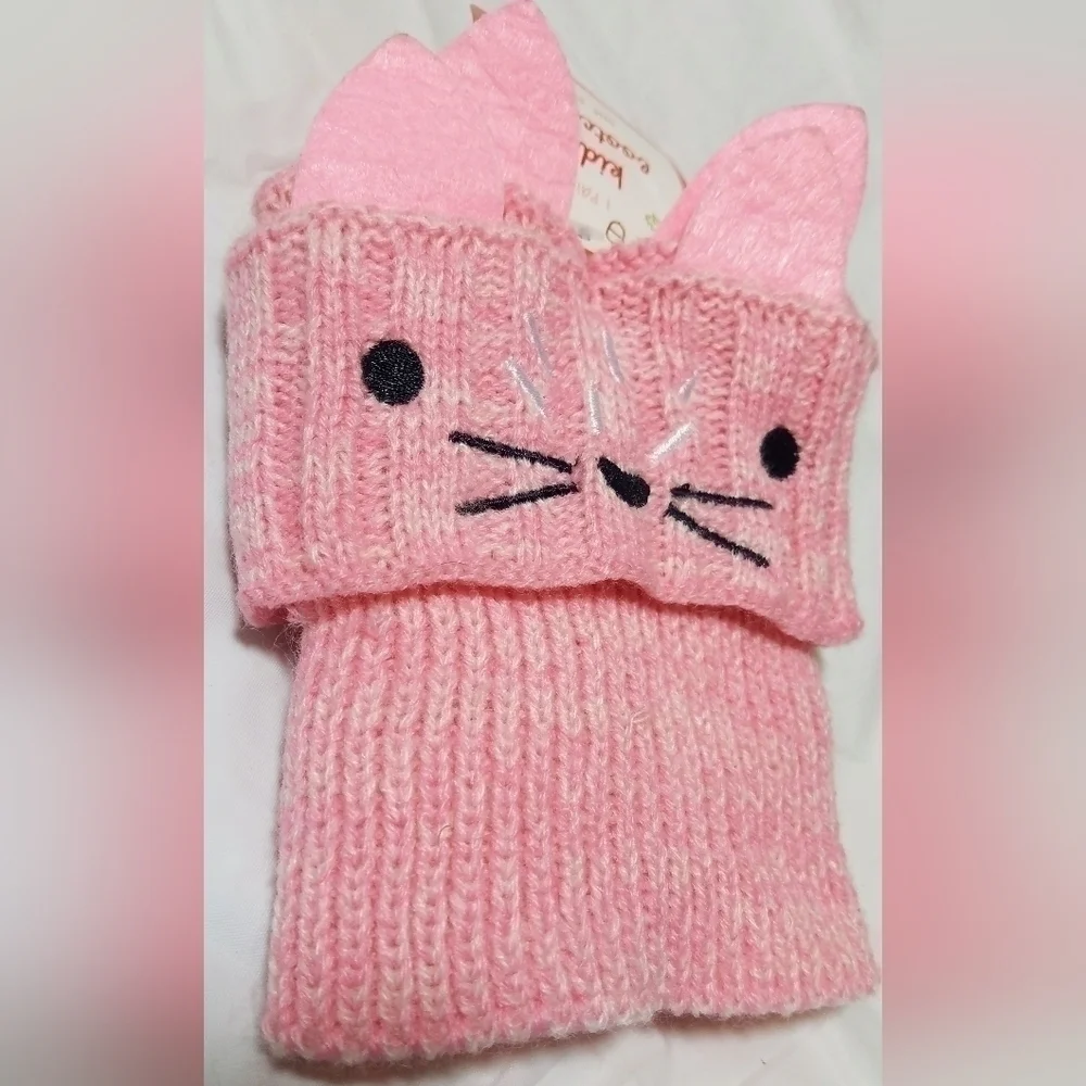 Kids Kitty Cat Face Boot Cuffs